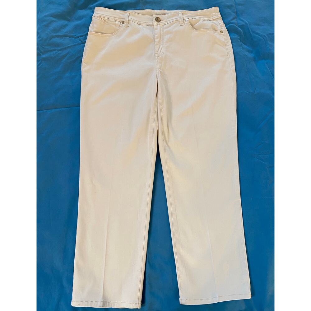 Chico’s Platinum Cream Cropped Beachy Jeans Cotton Blend Women 1(M8) Off-White